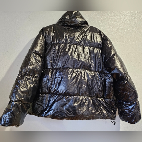 Women's Short Relaxed Puffer Jacket - A New Day Black XXL - Picture 4 of 6